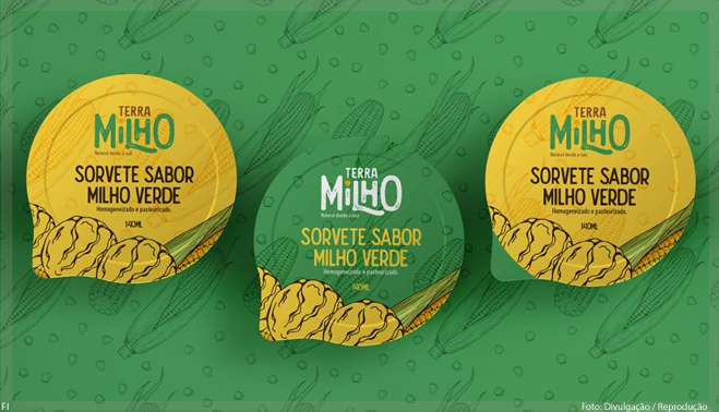 Sorvetes Terra Milho têm novas embalagens