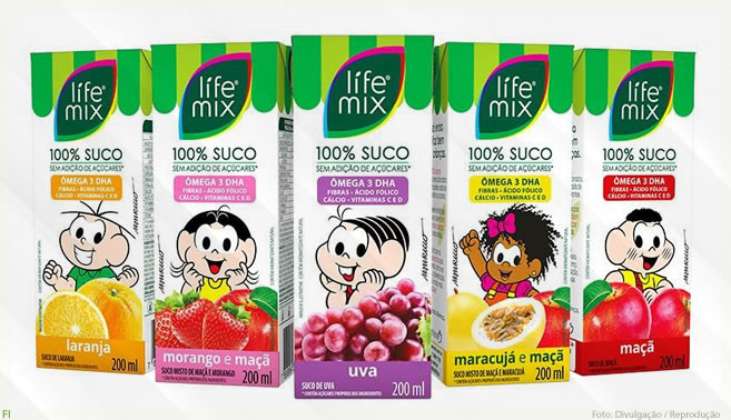Life Mix lança linha de sucos funcionais da Turma da Mônica