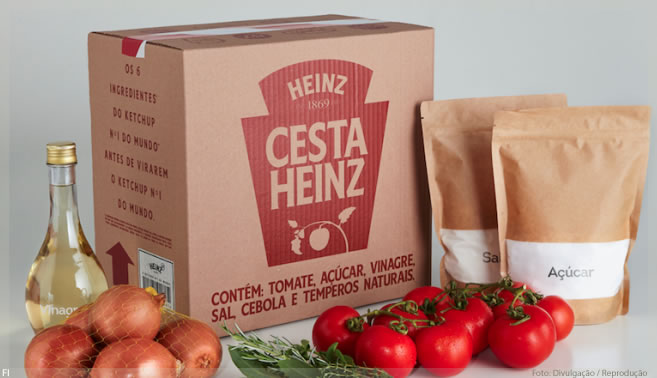 Heinz transforma os seis ingredientes de seu Ketchup em cestas de doação para preparo de refeições