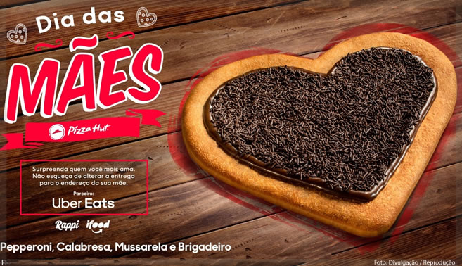 Pizza Hut vai fazer pizza em formato de coração para o Dia das Mães