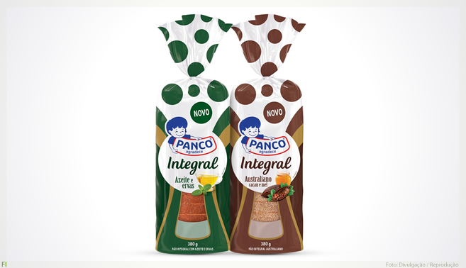 Panco lança dois pães integrais: australiano cacau e mel e azeite e ervas