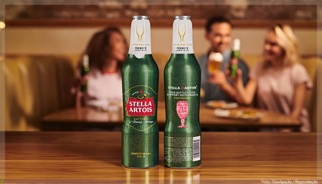 Com garrafa de alumínio, Stella Artois lança campanha para ajudar restaurantes nos EUA