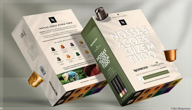 Em parceria com a Faber Castell, Nespresso lança pack que pode ser colorido pelo consumidor