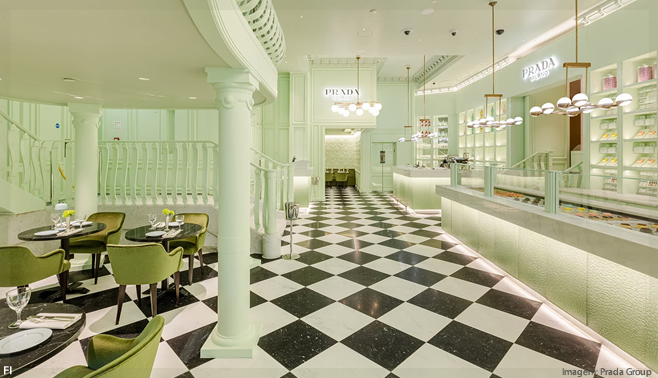 Prada Caffè abre pop-up na Harrods, em Londres