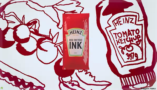 Heinz cria tinta vermelha para tatuagem